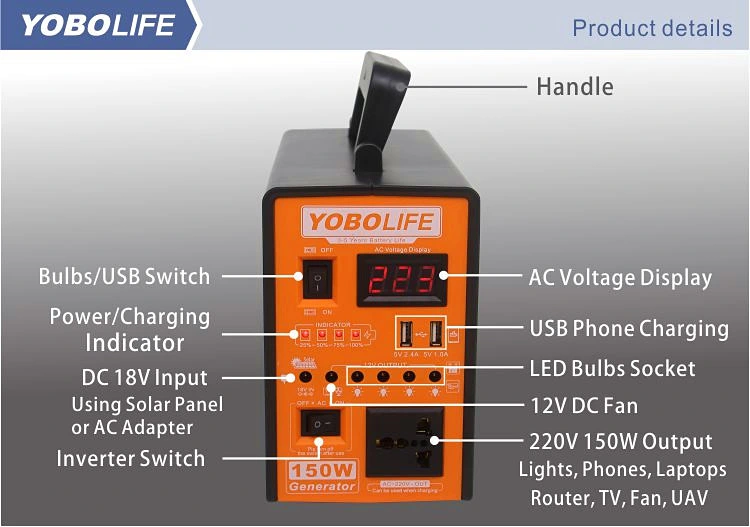 220V One Stop Solar Solutions for Solar Energy System to Support AC Fan and TV