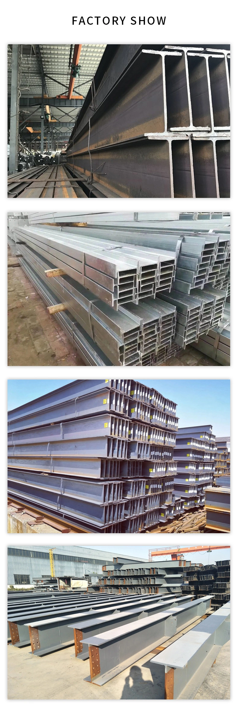 High Quality Hot Rolled Structural Steel H Beam/I Beam (Q235 Ss400 Q355b ASTM A36 A572 Grade 50) Steel Bridge Construction Welded Steel Iron H Beam Ipe Upe